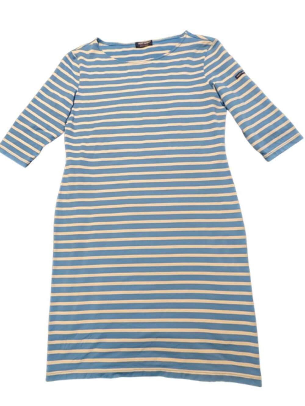 SAINT JAMES | Blue & White Striped Propriano Midi Dress Size 12 Made in France